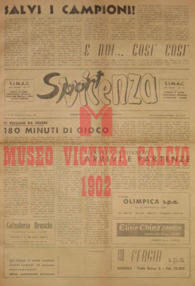 Sport Vicenza 1-4-1962