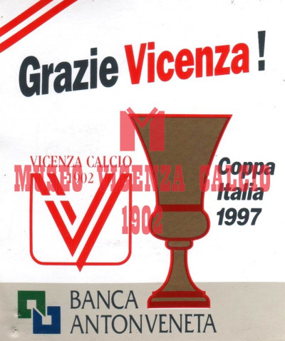 Adesivo Grazie Vicenza! Coppa Italia 1997