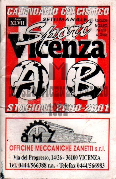 2000-01 calendario SPORT VICENZA