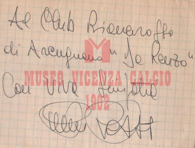 Autografo con dedica di Paolo ROSSI