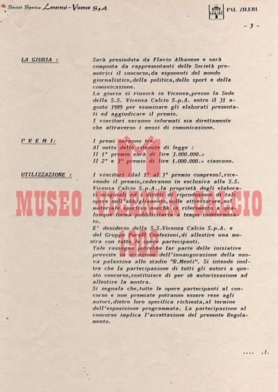 Bando di concorso per il simbolo del VICENZA CALCIO 1902