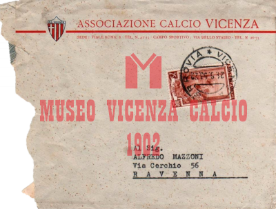 Busta per lettere, A.C. Vicenza del 24-5-1953