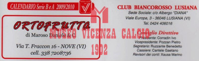 Calendario 2009-10 CLUB BIANCOROSSO LUSIANA