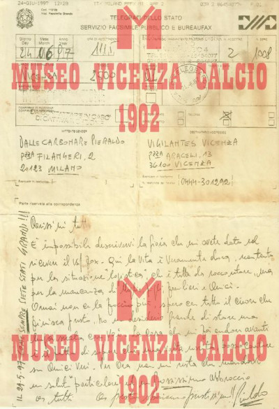Fax di Pieraldo Dalla Carbonare ai VIGILANTES dal carcere