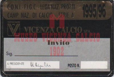 Pass tribuna d'onore 1995-96, retro