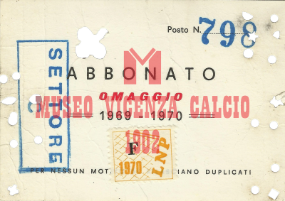 Abbonamento stadio 1969-70 fam. Vitali