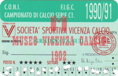 Abbonamento stadio 1990-91