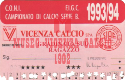 Abbonamento stadio 1993-94