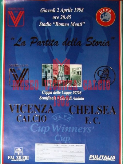 Locandina del 2-4-1998 VICENZA-CHELSEA