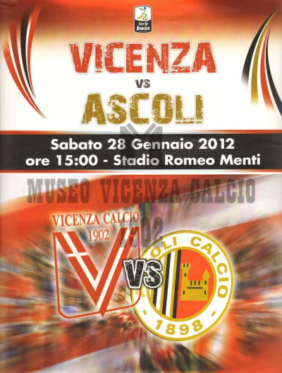 Locandina del 28-1-2012 VICENZA-ASCOLI