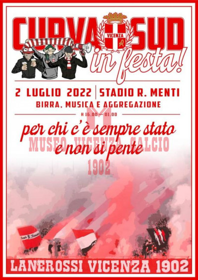 Locandina festa Curva Sud 2 luglio 2022