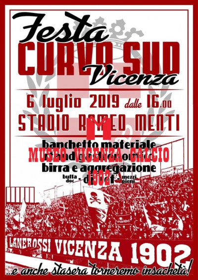 Locandina festa Curva Sud Vicenza 6-7-2019
