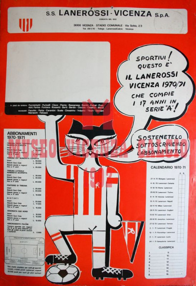 Poster cartonato campagna abbonamenti 1970-71