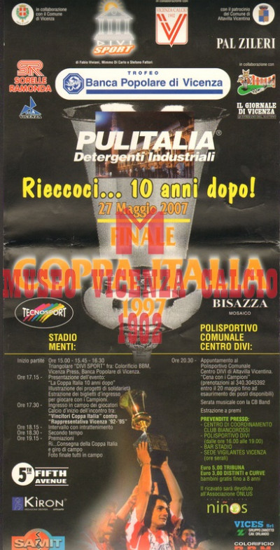 Poster festa dieci anni dalla vittoria della Coppa Italia