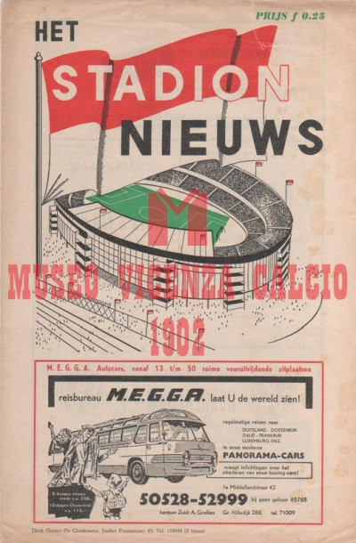 Programma Feyenoord-L.R. Vicenza 2-9-1959