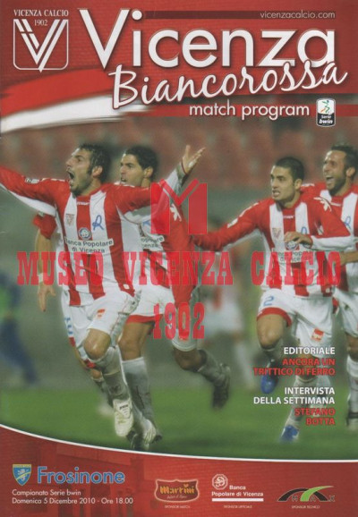 Programma Vicenza-Frosinone 5-12-2010