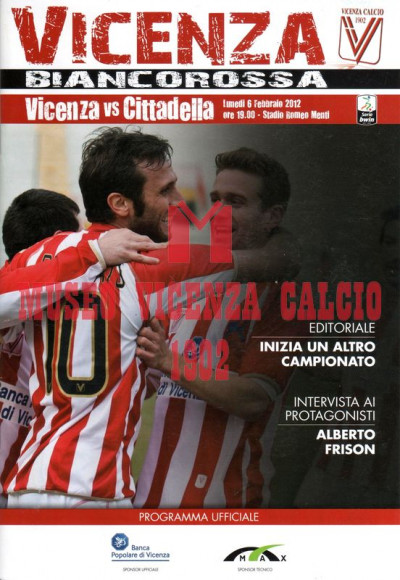 Programma Vicenza-Cittadella 6-2-2012