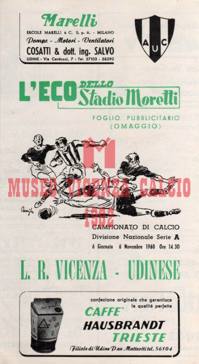 Programma Udinese-L.R. Vicenza 6-11-1960 