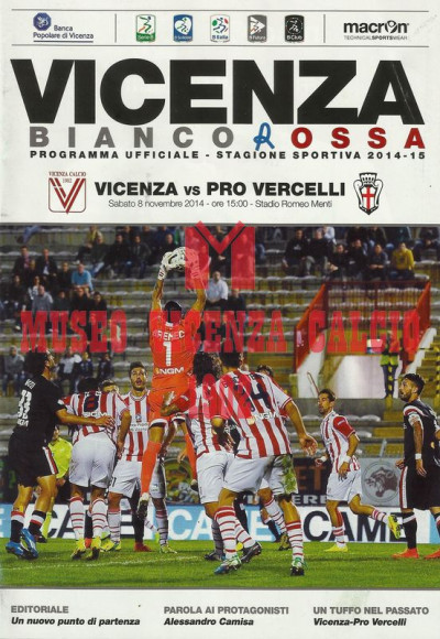 Programma Vicenza-Pro Vercelli 8-11-2014