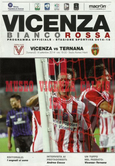 Programma Vicenza-Ternana 14-9-2014