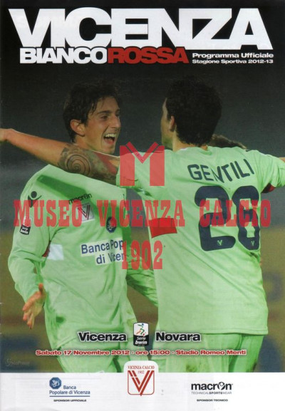 Programma Vicenza-Novara 17-11-2012