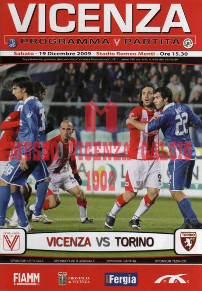Programma Vicenza-Torino 19-12-2009