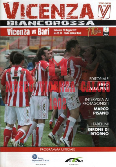 Programma Vicenza-Bari 20-5-2012