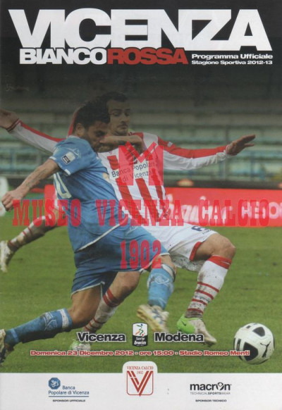 Programma Vicenza-Modena 23-12-2012