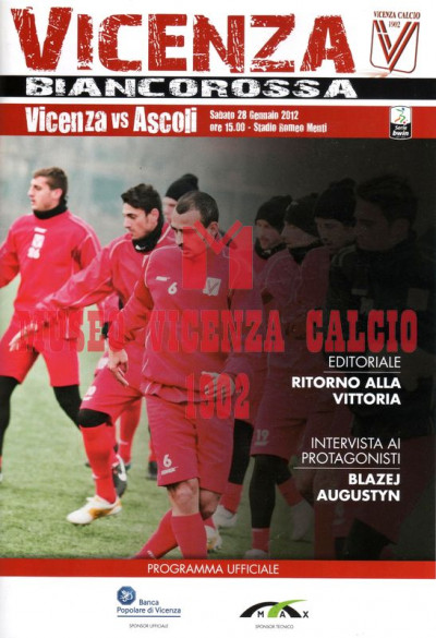 Programma Vicenza-Ascoli 28-1-2012