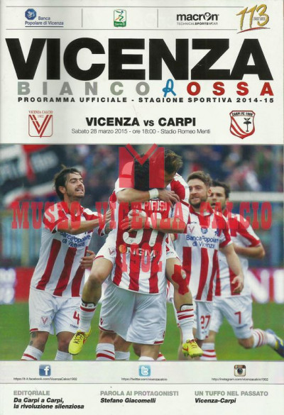 Programma Vicenza-Carpi 28-3-2015