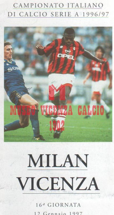 Programma Milan-Vicenza 12-1-1997