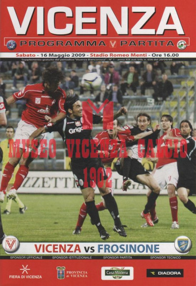 Programma Vicenza-Frosinone 16-5-2009