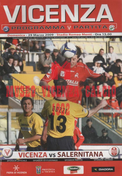 Programma Vicenza-Salernitana 29-3-2009