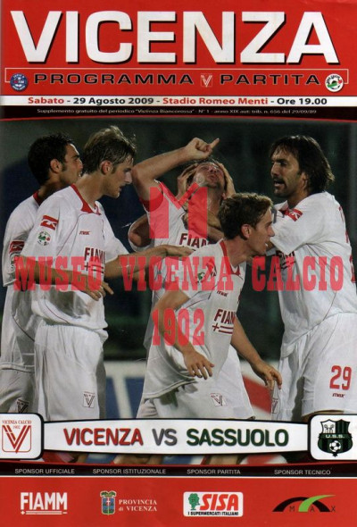 Programma Vicenza-Sassuolo 29-8-2009
