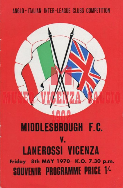 Programma torneo anglo-italiano 8-5-1970