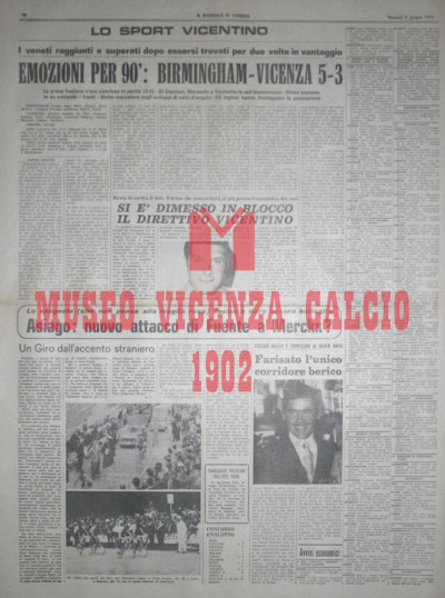 Il Giornale di Vicenza 9-6-1972