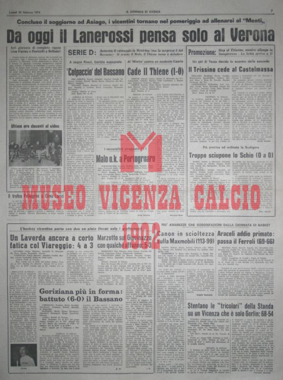 Il Giornale di Vicenza 22-2-1974