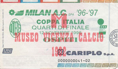 1996-97 Milan-Vicenza quarti di finale Coppa Italia