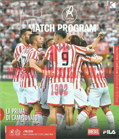 Programma Vicenza-Pro Sesto 3-9-2022